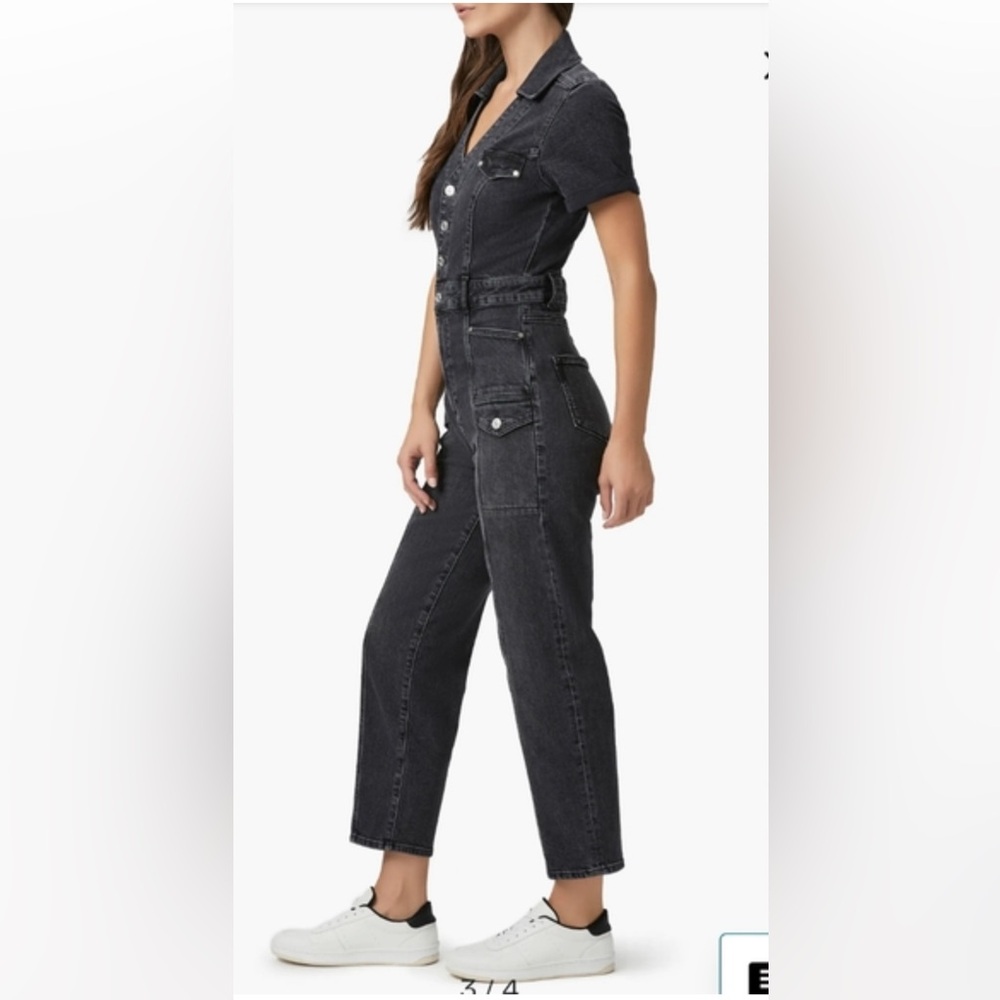 PAIGE Black Short-Sleeve Jumpsuit - Picture 3 of 6
